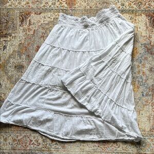 East 5th White Tiered Maxi Skirt